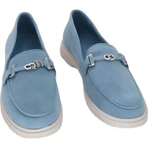 Anne Klein Amara Chain Loafer Blue Leather Slip-On Women’s US 7.5M